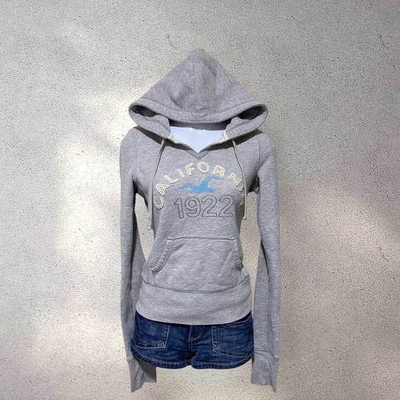 Vtg Hollister Co. Grey Hoodie - Picture 2 of 4